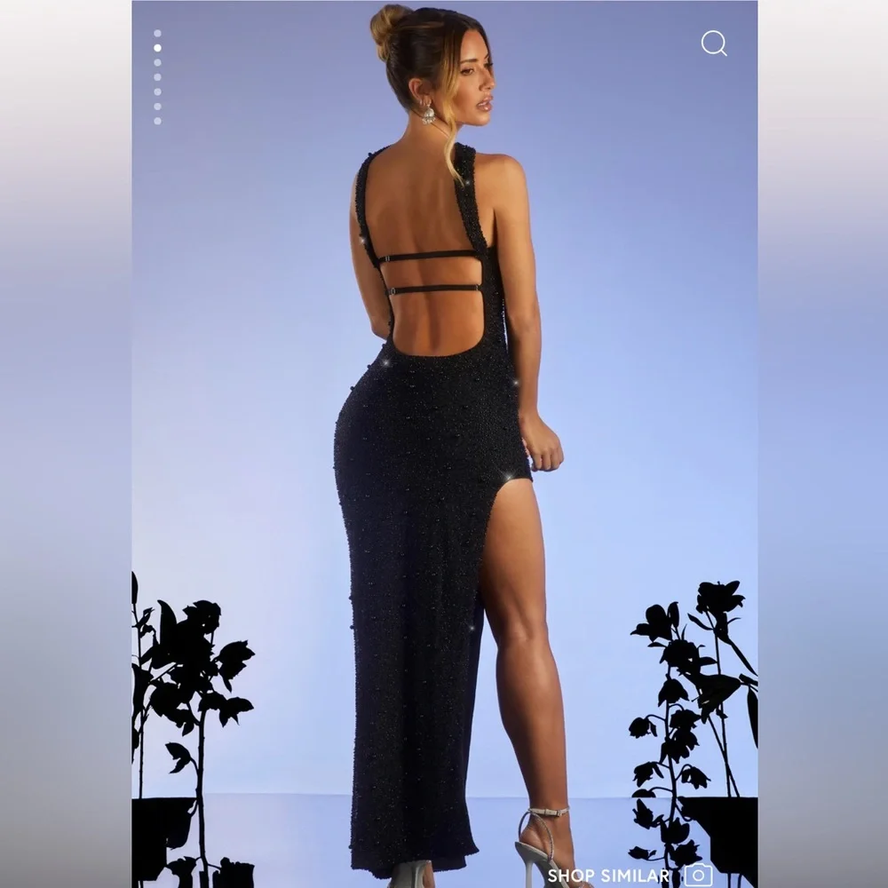 Bandeau Maxi Dress In Black - Picture 6 of 6